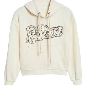 RE/DONE Doll Studded white cropped hoodie (NWOT)